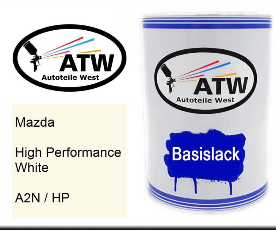 Mazda, High Performance White, A2N / HP: 500ml Lackdose, von ATW Autoteile West.